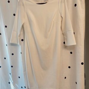 Calvin Klein 3/4 Sleeve White Dress
